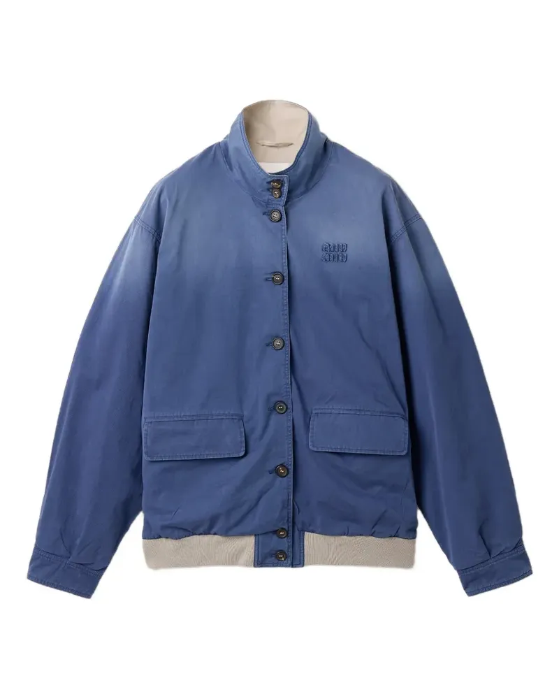 Miu Miu washed twill blouson jacket - Blau Blau