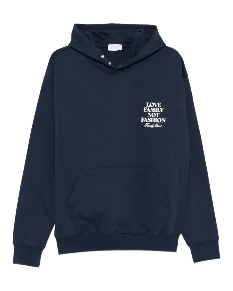 Family First Hoodie mit Schriftzug - Blau Blau