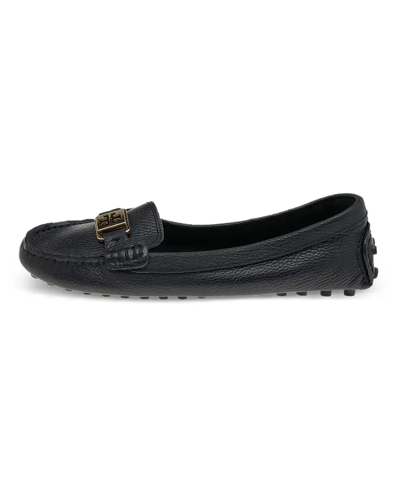 Tory Burch logo-plaque leather loafers - Schwarz Schwarz