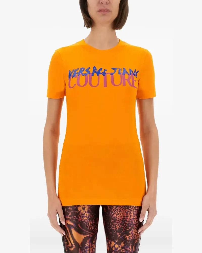 Versace Jeans T-Shirt mit Logo-Print - Orange Orange