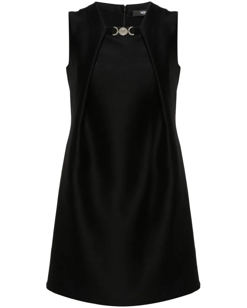 Versace Minikleid mit Hedusa Head-Schild - Schwarz Schwarz