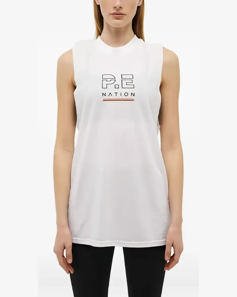 P.E. NATION Shuffle Tanktop mit Logo - Weiß Weiß