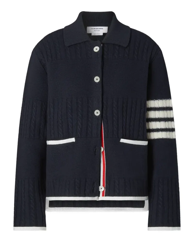 Thom Browne 4-Bar Cardigan mit Milano-Stickerei - Blau Blau