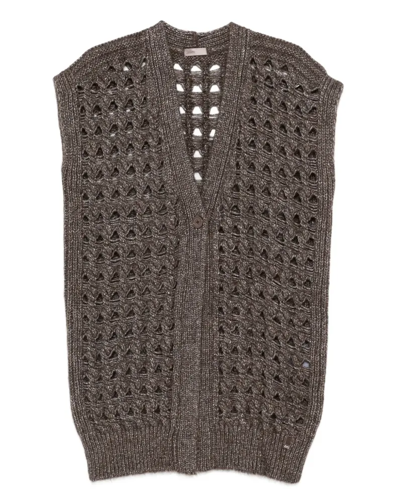 Herno Cardigan mit Lochstrickmuster - Braun Braun