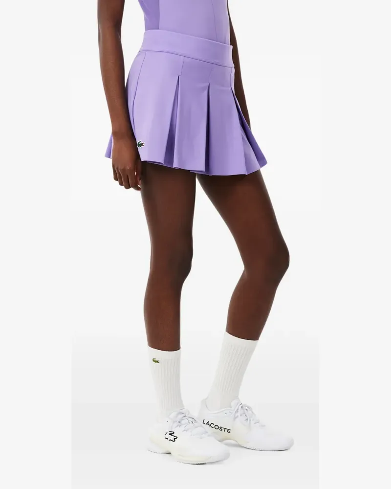 Lacoste pleated logo-patch tennis mini skirt - Violett Violett