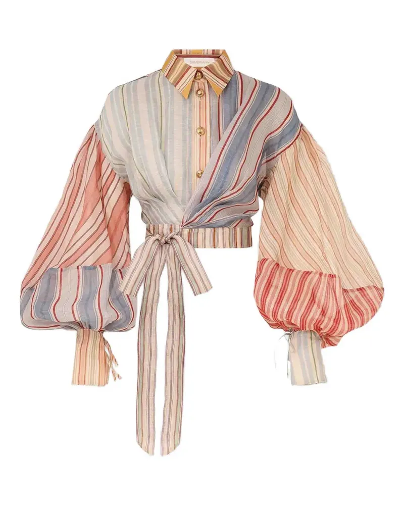 Zimmermann Rebellion striped blouse - Nude Nude