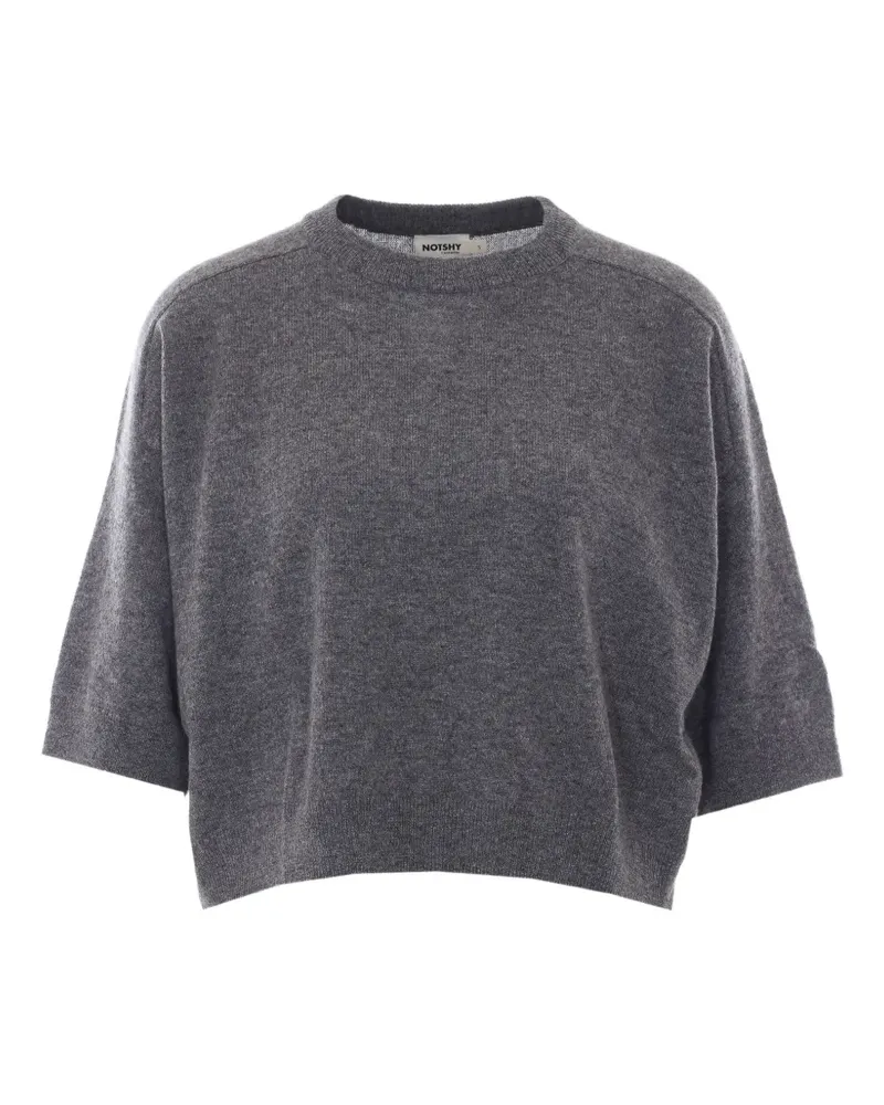 Not Shy Kurzärmeliger Lilou Pullover - Grau Grau