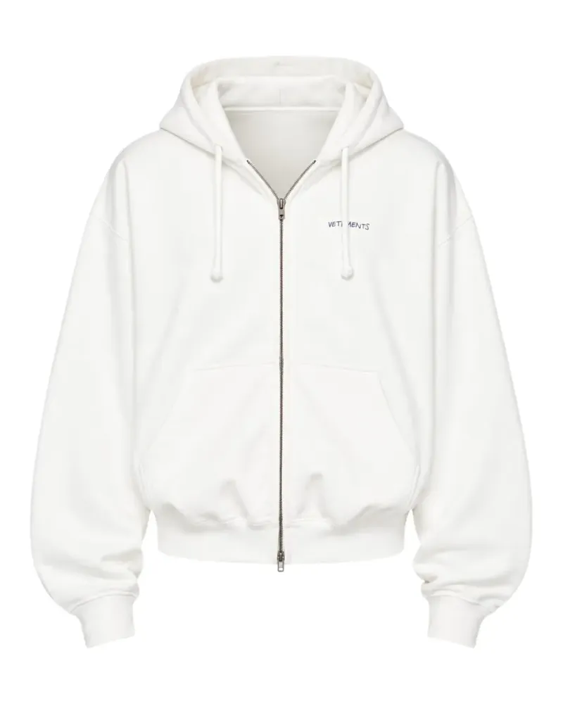VETEMENTS Kapuzenjacke mit Logo-Stickerei - Weiß Weiß