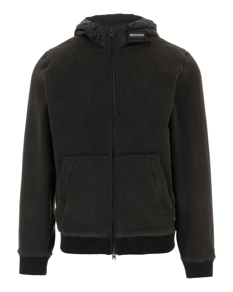 Woolrich Kapuzenjacke aus Fleece - Schwarz Schwarz
