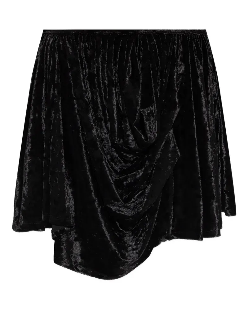 Ganni draped mini skirt - Schwarz Schwarz