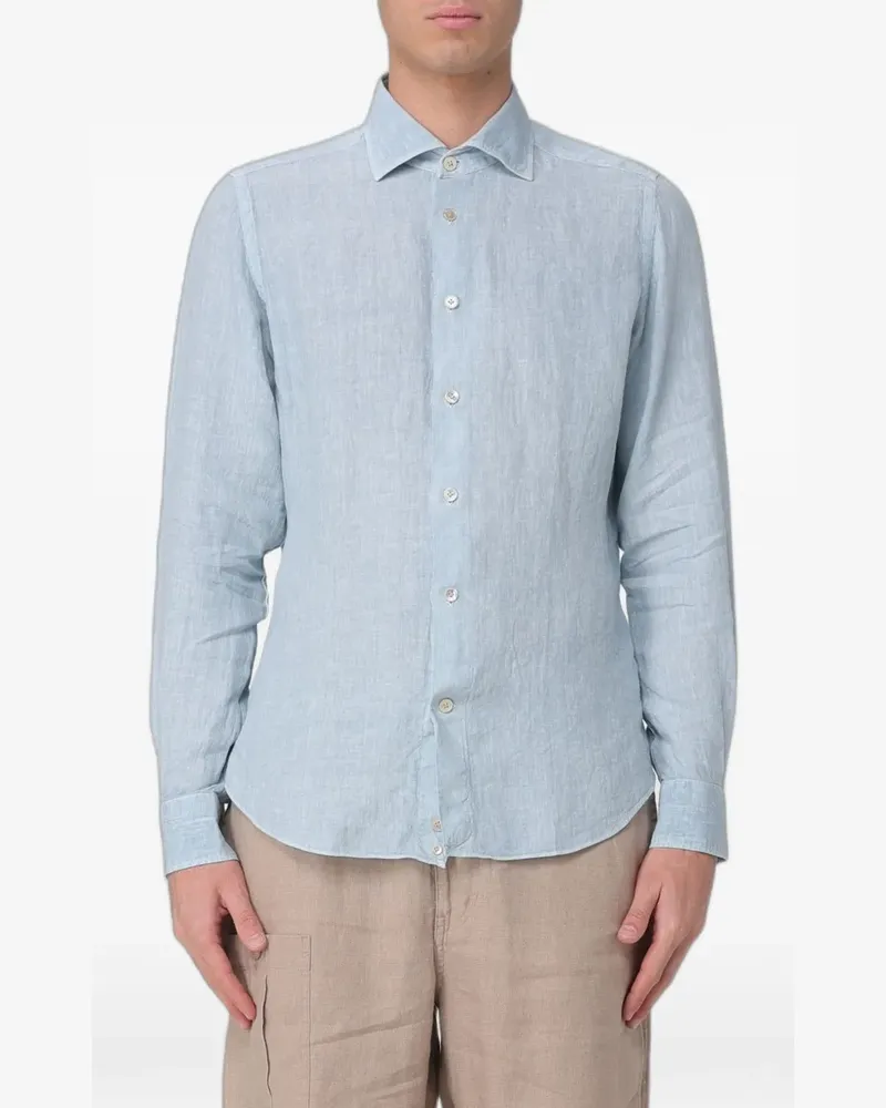 Eleventy long-sleeve linen shirt - Blau Blau
