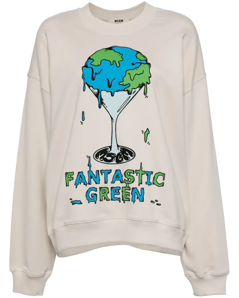 MSGM Sweatshirt mit grafischem Print - Nude Nude