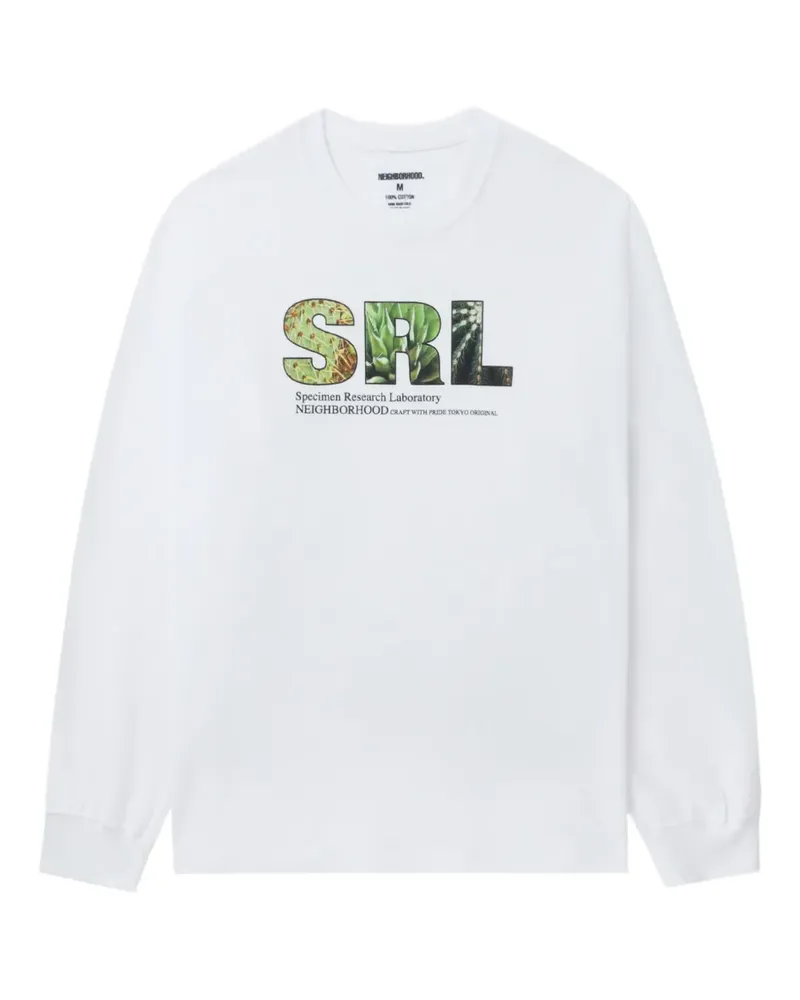 Neighborhood SRL Langarmshirt mit Logo-Print - Weiß Weiß