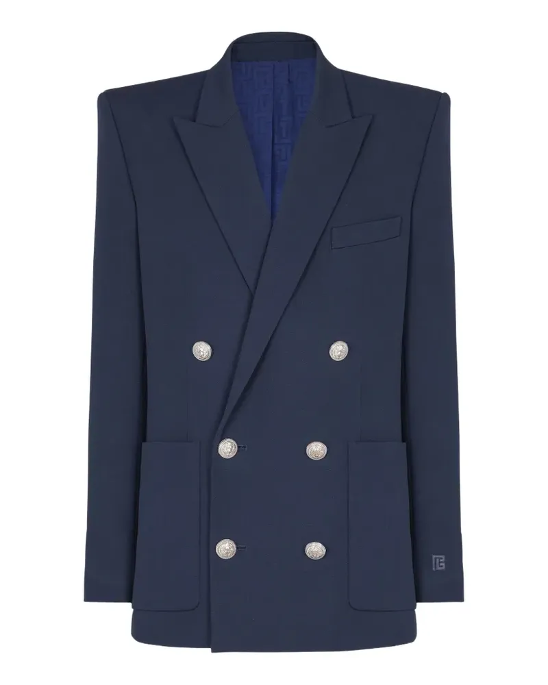 Balmain Sakko mit Grain de Poudre-Muster - Blau Blau