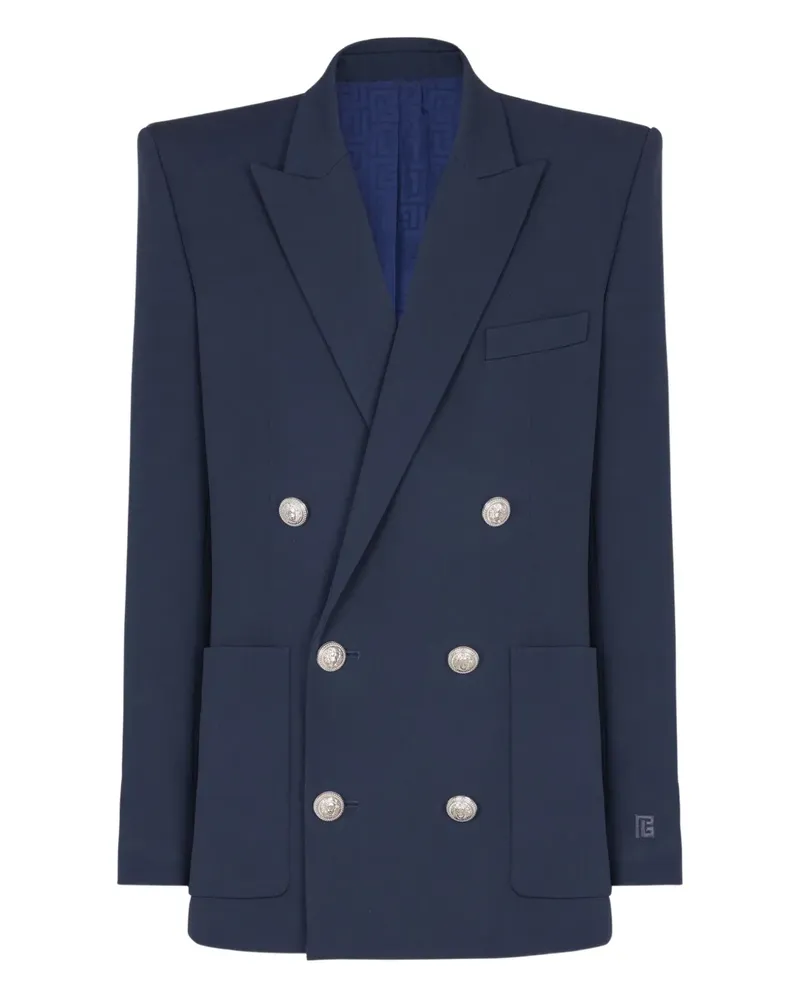 Balmain Sakko mit Grain de Poudre-Muster - Blau Blau