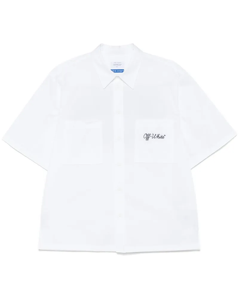 OFF-WHITE Hemd mit Logo-Stickerei - Weiß Weiß