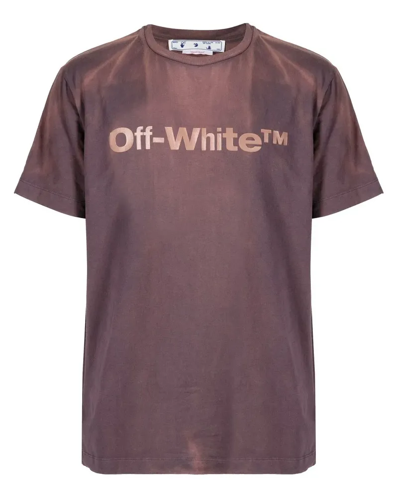 OFF-WHITE T-Shirt mit Bleach-Effekt - Violett Violett