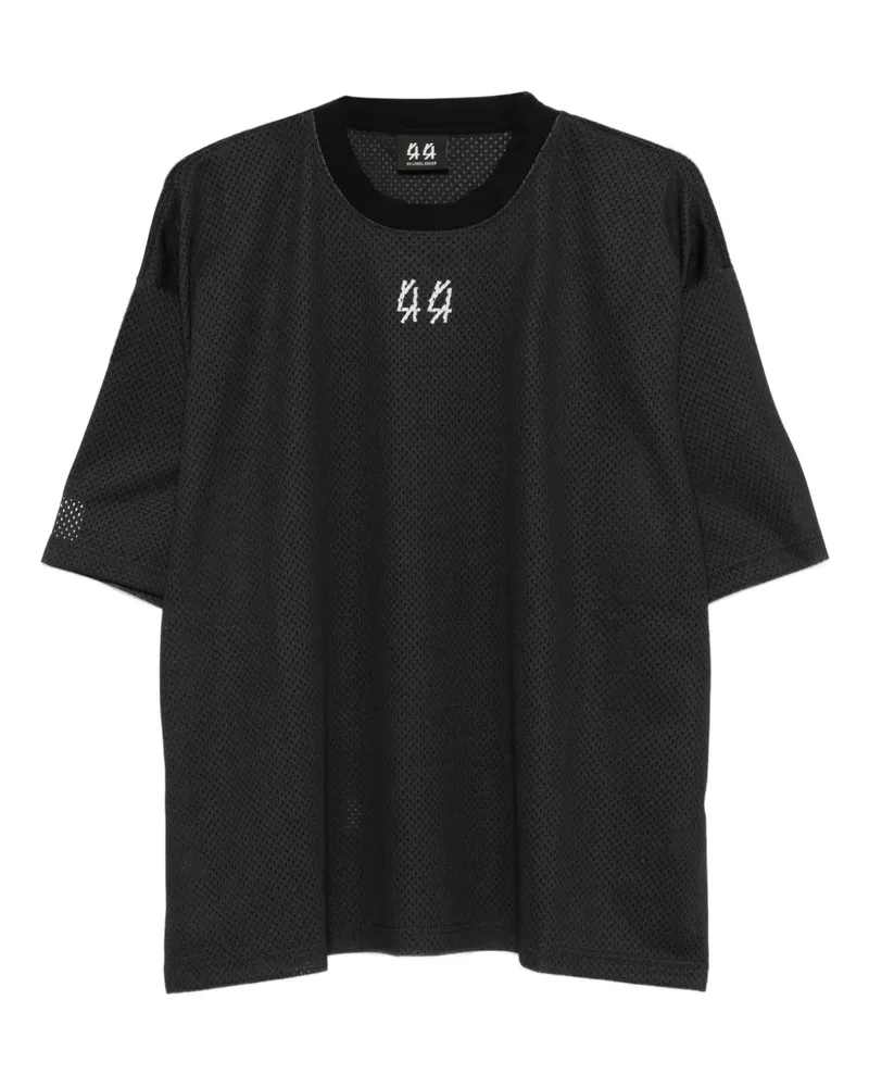 44 LABEL GROUP T-Shirt mit Logo-Stickerei - Schwarz Schwarz
