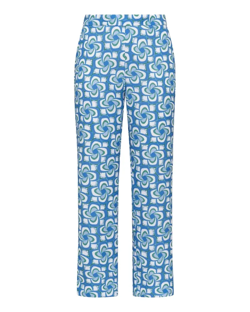 Maliparmi Mouliné-print side-slit trousers - Blau Blau