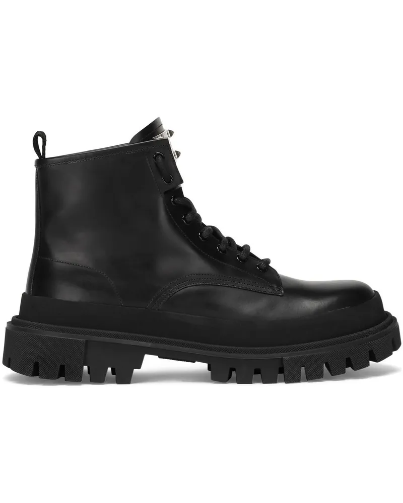 Dolce & Gabbana Knöchelhohe Schnürstiefel - Schwarz Schwarz