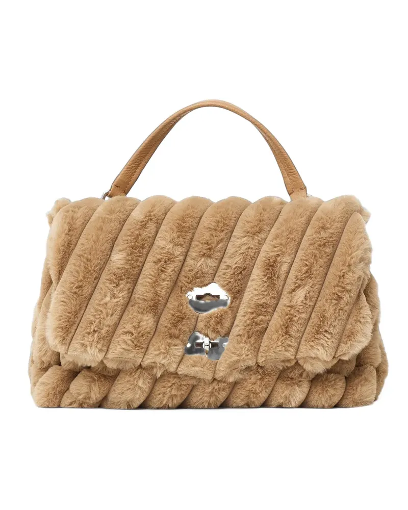 Zanellato small Postina faux-fur handbag - Nude Nude