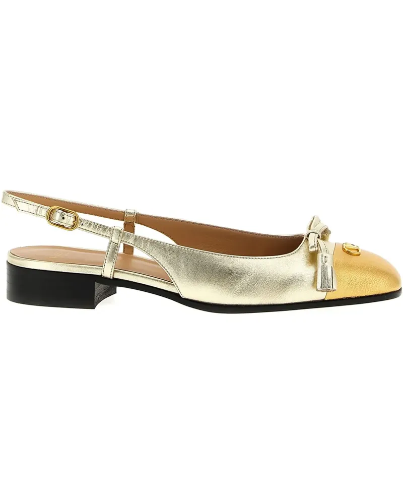 Valentino Garavani Valet Du Ro bow slingback - Gold Gold