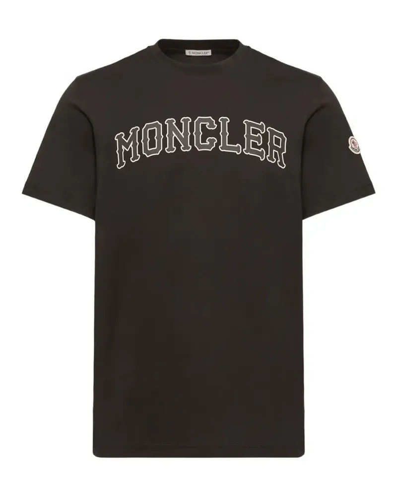 Moncler T-Shirt mit Logo-Print - Schwarz Schwarz