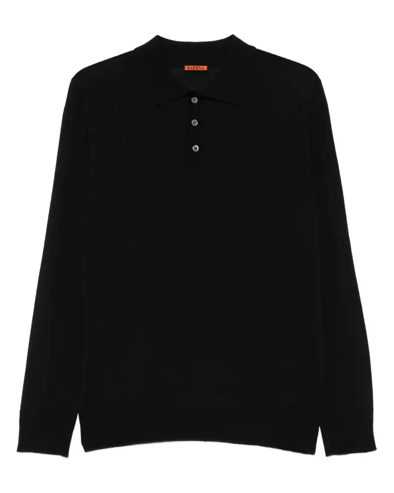 BARENA Langärmeliges Poloshirt - Schwarz Schwarz