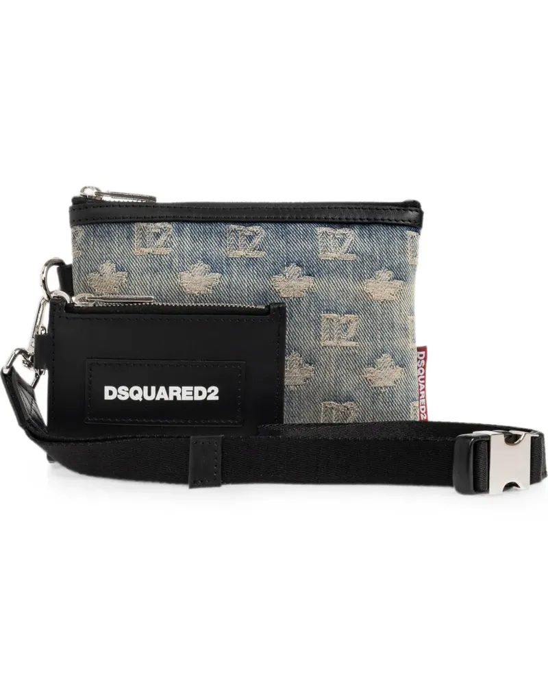 Dsquared2 monogram denim pouch bag - Blau Blau