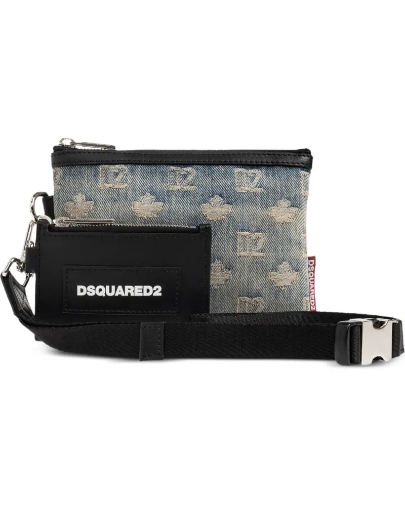Dsquared2 monogram denim pouch bag - Blau Blau