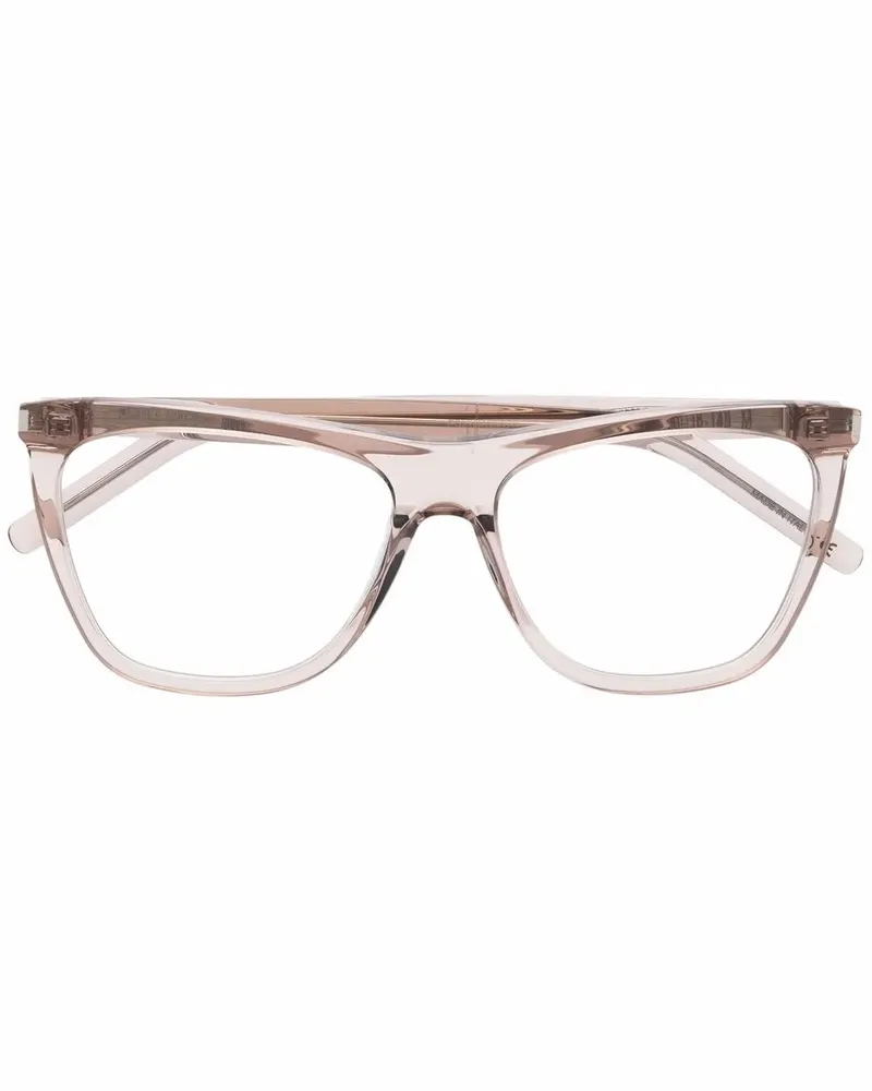 Saint Laurent Sonnenbrille mit eckigem Gestell - Rosa Rosa