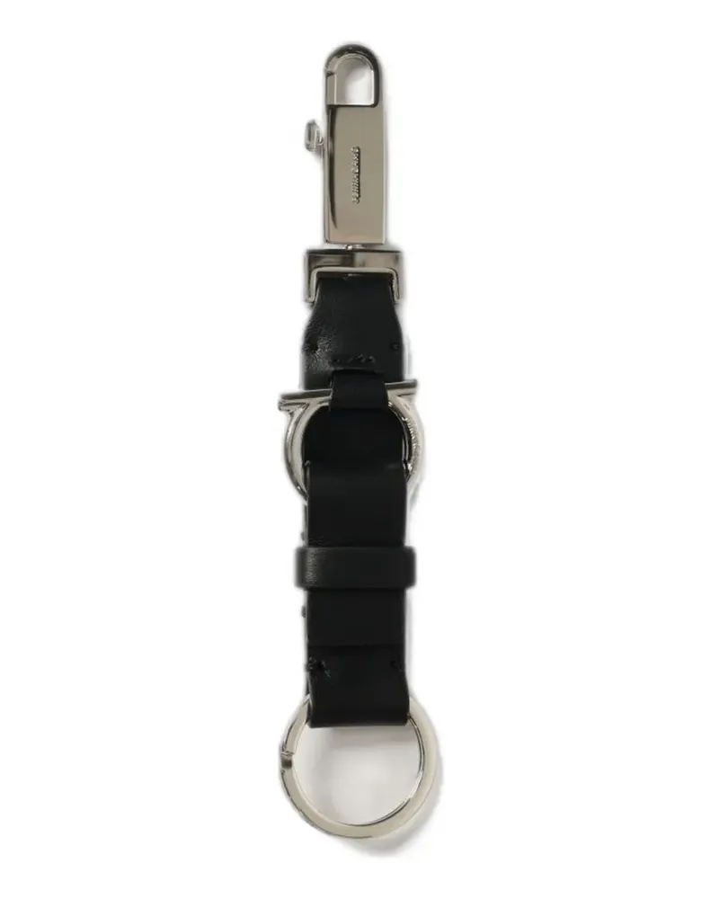 Ferragamo Gancini leather keyring - Schwarz Schwarz