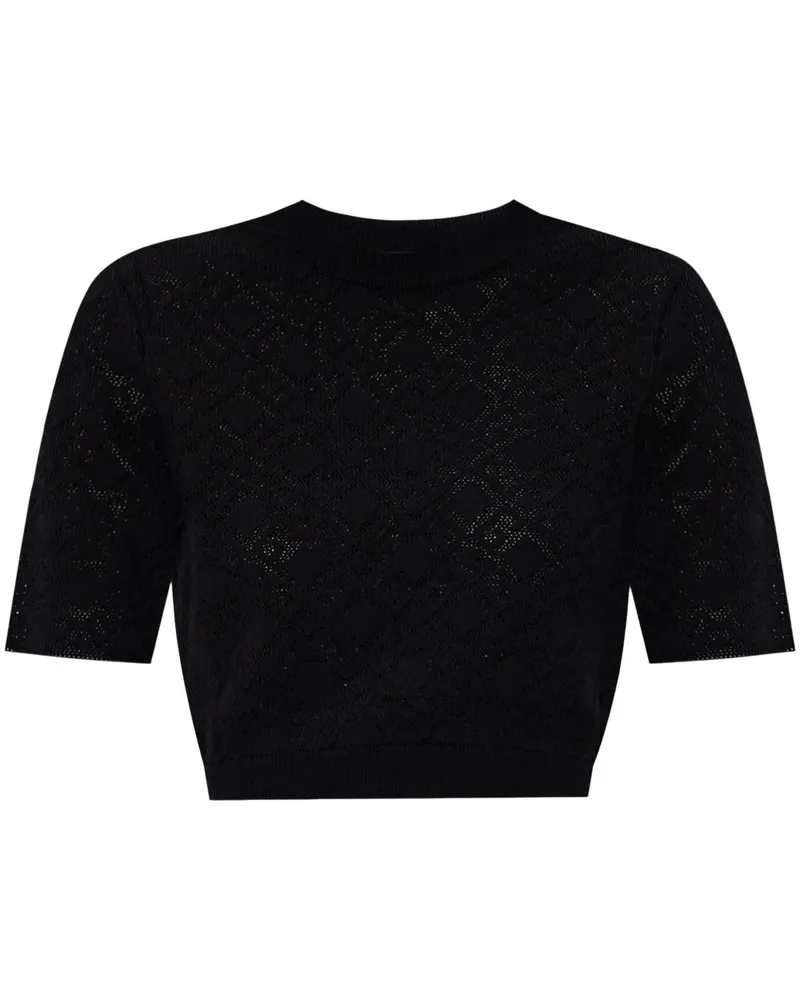 Givenchy Cropped-T-Shirt mit Monogramm - Schwarz Schwarz