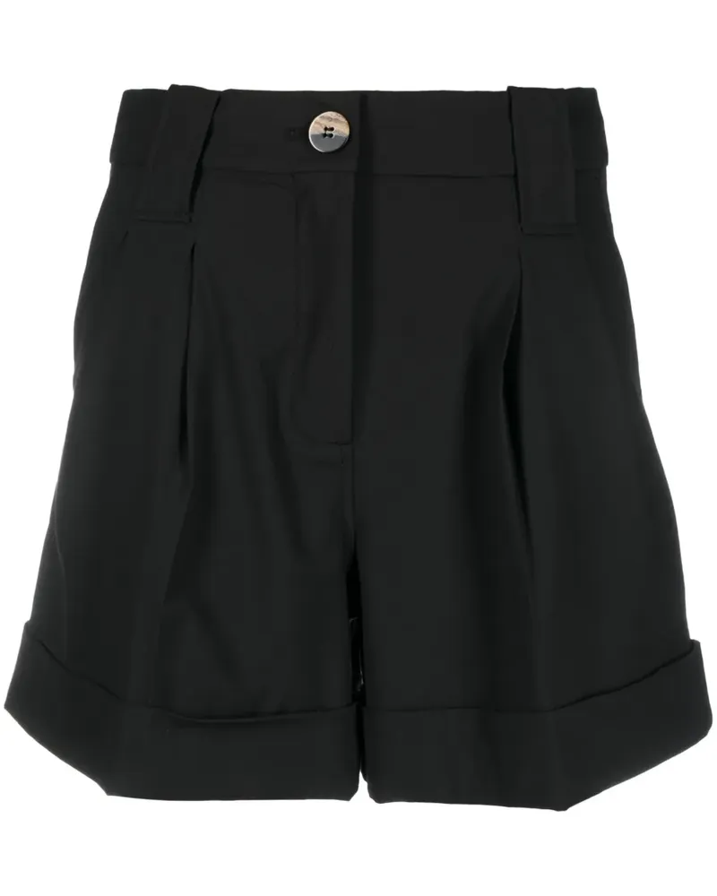 Ganni Shorts mit hohem Bund - Schwarz Schwarz