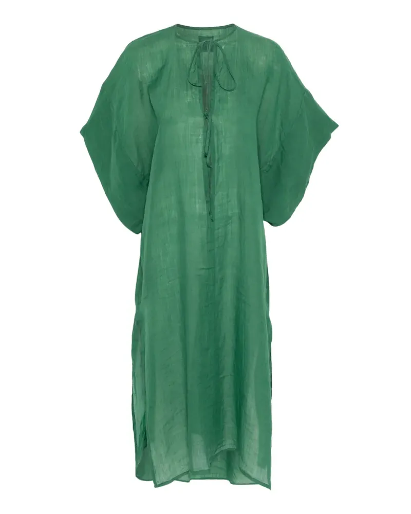 FISICO-Cristina Ferrari tie-fastening midi dress - Grün Grün