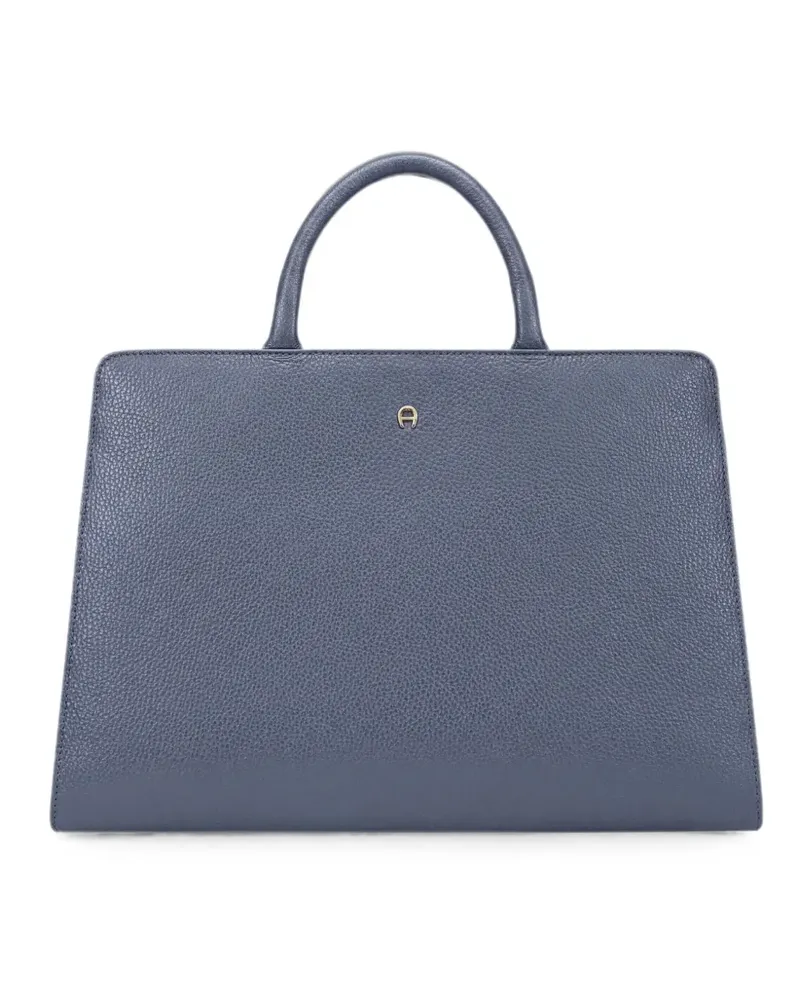 Aigner Große Cybill Tote Bag aus gekörntem Leder - Blau Blau