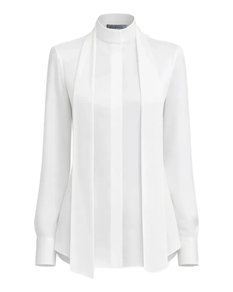 Gloria Coelho Krepp-Hemd mit Schleifenkragen - Weiß Weiß