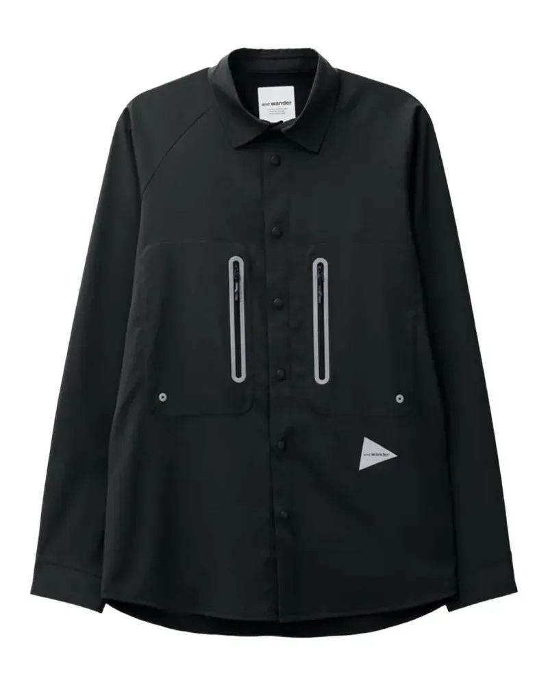 and wander Hemd mit Reißverschlusstaschen - Schwarz Schwarz