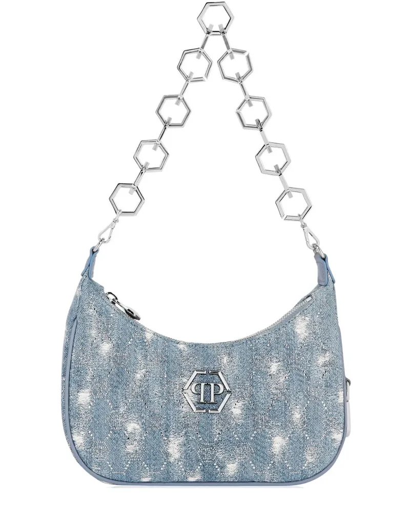 Philipp Plein Jeans-Schultertasche im Distressed-Look - Blau Blau