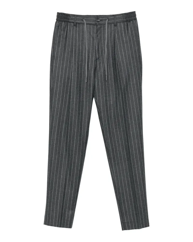 Tagliatore pinstripe-pattern drawstring-waist trousers - Grau Grau