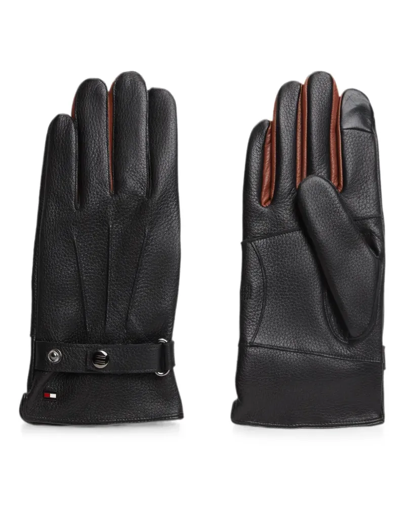 Tommy Hilfiger logo-plaque touch-strap gloves - Schwarz Schwarz