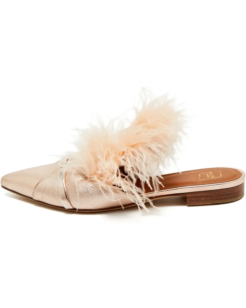 Malone Souliers Mules mit Federn - Rosa Rosa