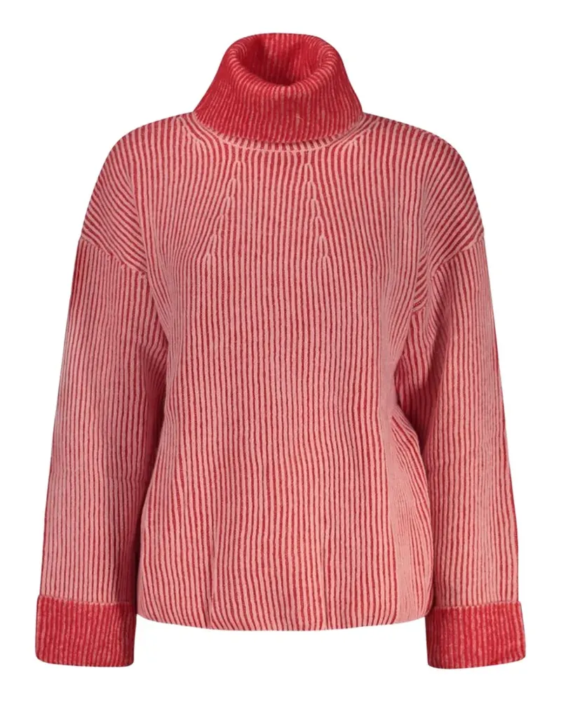 Desigual Gerippter Rollkragenpullover - Rot Rot