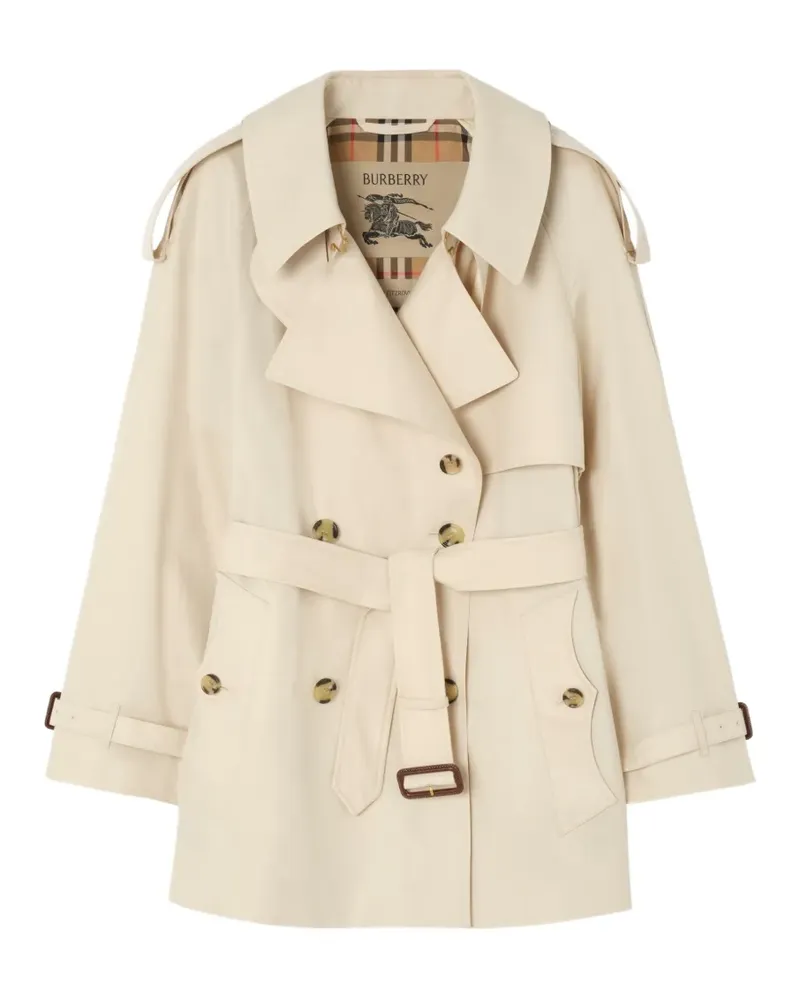 Burberry short tropical gabardine Fitzrovia trench coat - Nude Nude