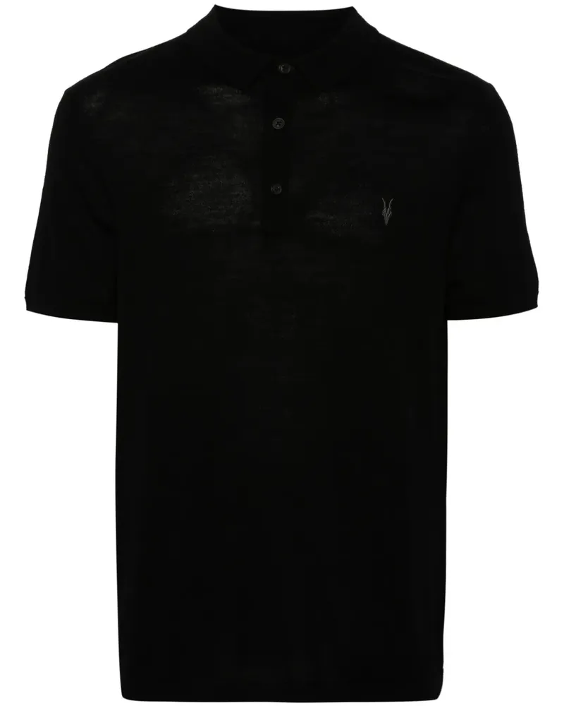 AllSaints Reform Polo-Pullover aus Wolle - Schwarz Schwarz