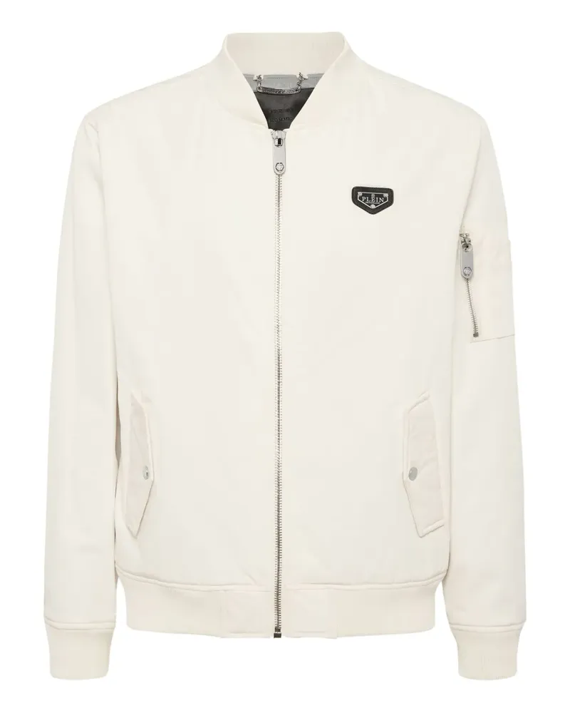 Philipp Plein Bomberjacke mit Logo-Schild - Nude Nude