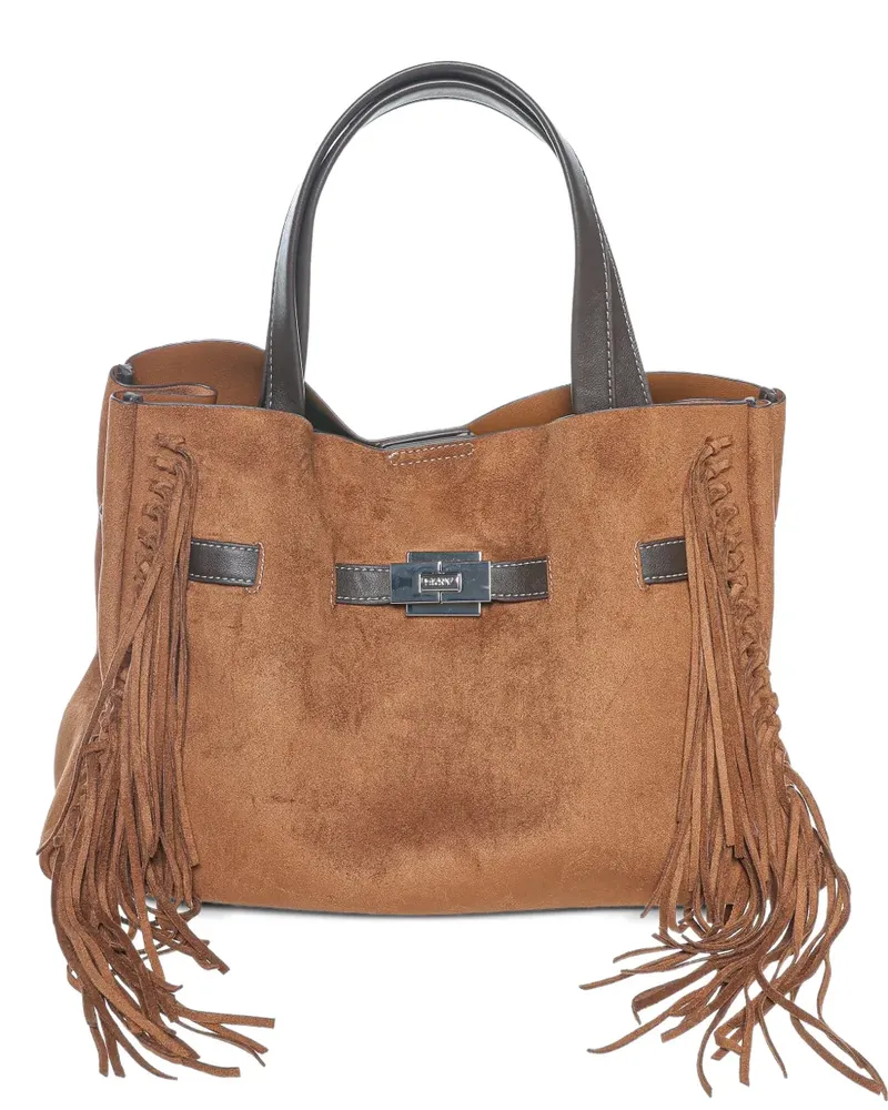 DKNY Bryar Schultertasche mit Fransen - Braun Braun