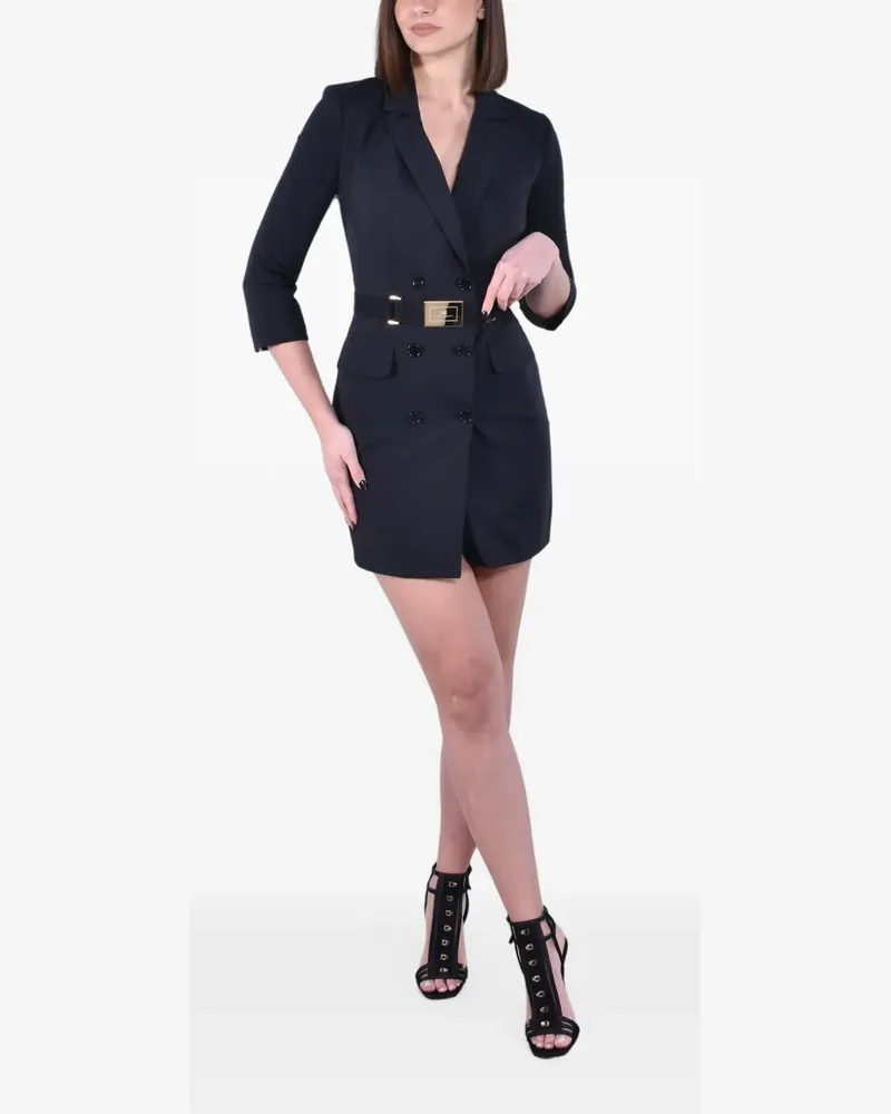 Elisabetta Franchi double-breasted belted mini dress - Schwarz Schwarz