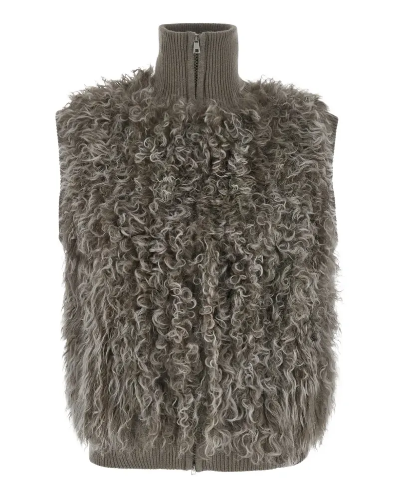 P.A.R.O.S.H. P.A.R.O H. bouclé-texture sleeveless jacket - Grau Grau