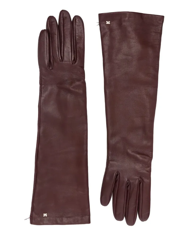 Max Mara faux-leather long gloves - Braun Braun